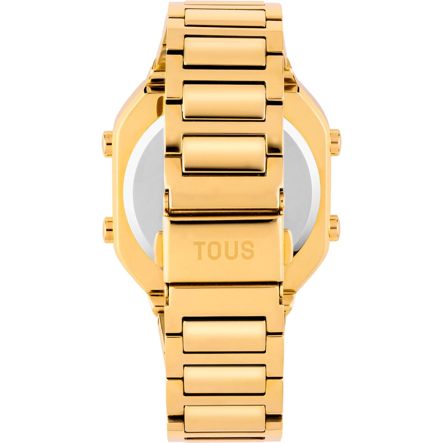 orologio digitale con bracciale in acciaio ipg color oro e zirconi d-bear