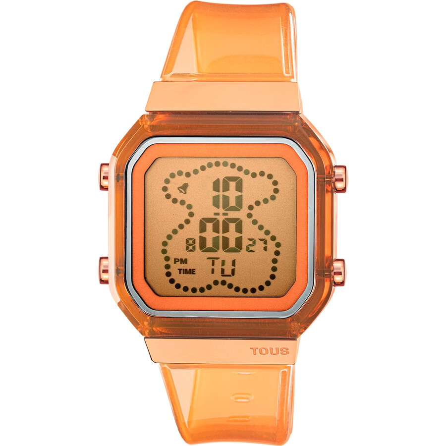 orologio digitale d-bear fresh in policarbonato color salmone e acciaio iprg color rosa