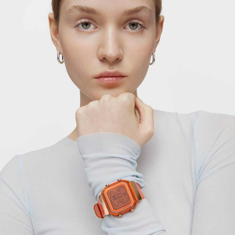 orologio digitale d-bear fresh in policarbonato color salmone e acciaio iprg color rosa
