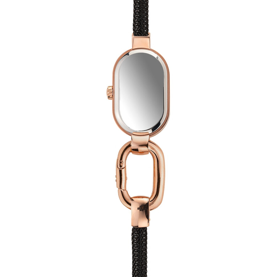 orologio analogico con bracciale in acciaio ip nero e cassa in acciaio iprg color rosa tous hold oval