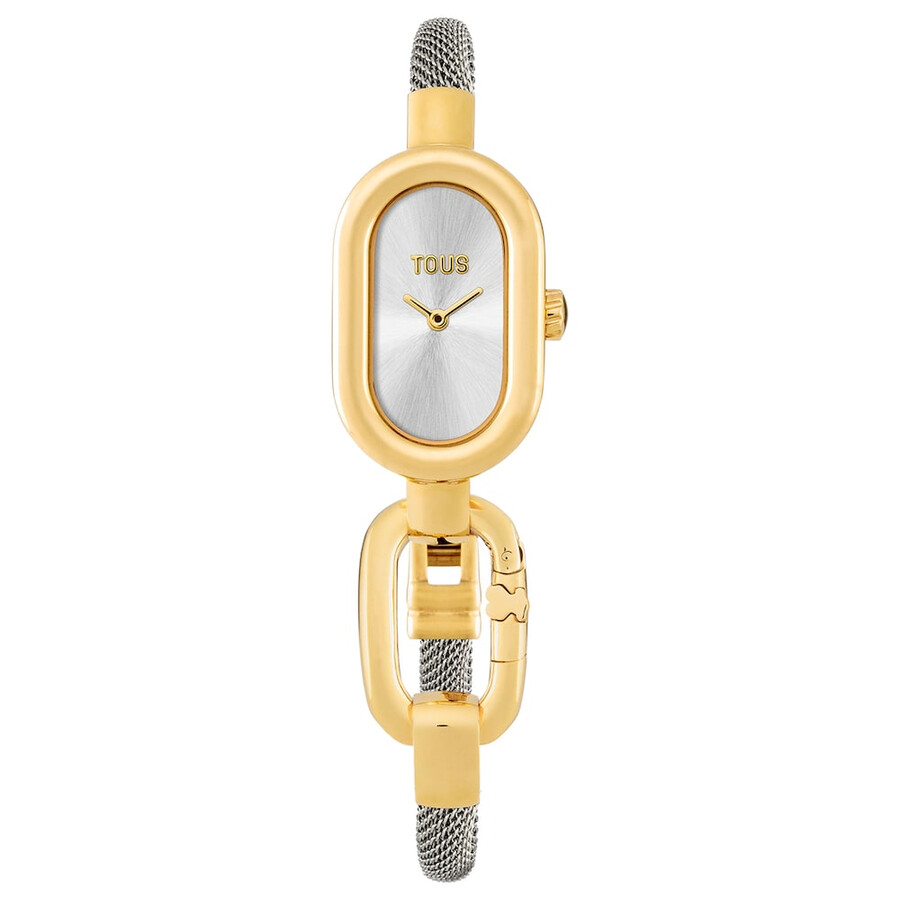 orologio analogico con bracciale in acciaio e cassa ipg color oro tous hold oval