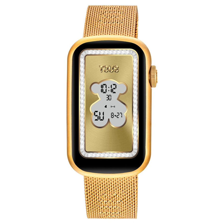 smartwatch con bracciale in acciaio ipg color oro e cassa in alluminio ipg color oro tous t-band mesh