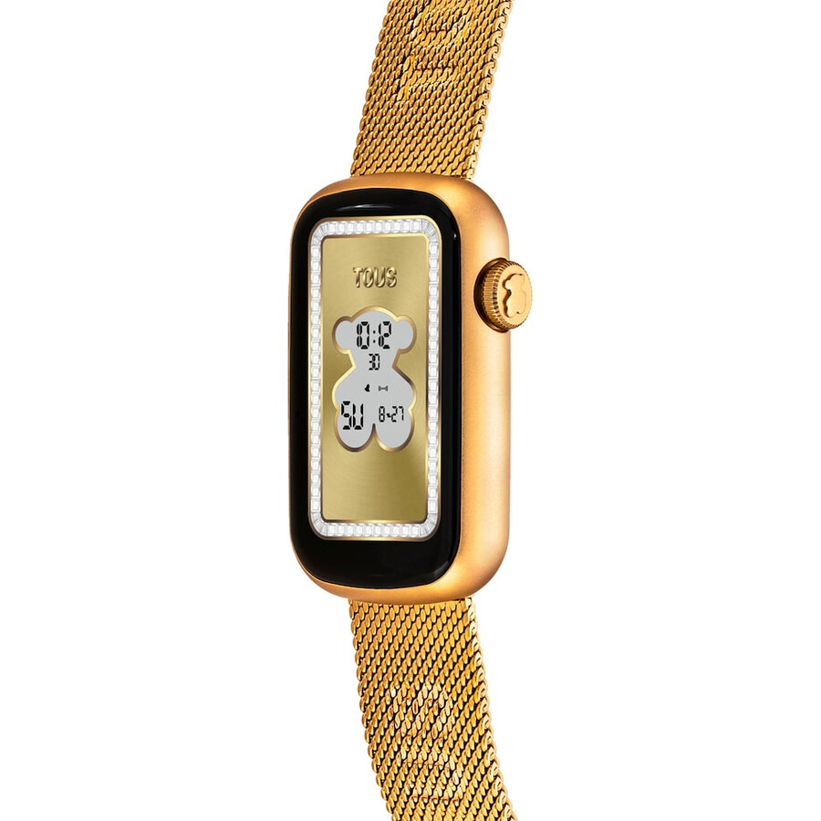 smartwatch con bracciale in acciaio ipg color oro e cassa in alluminio ipg color oro tous t-band mesh