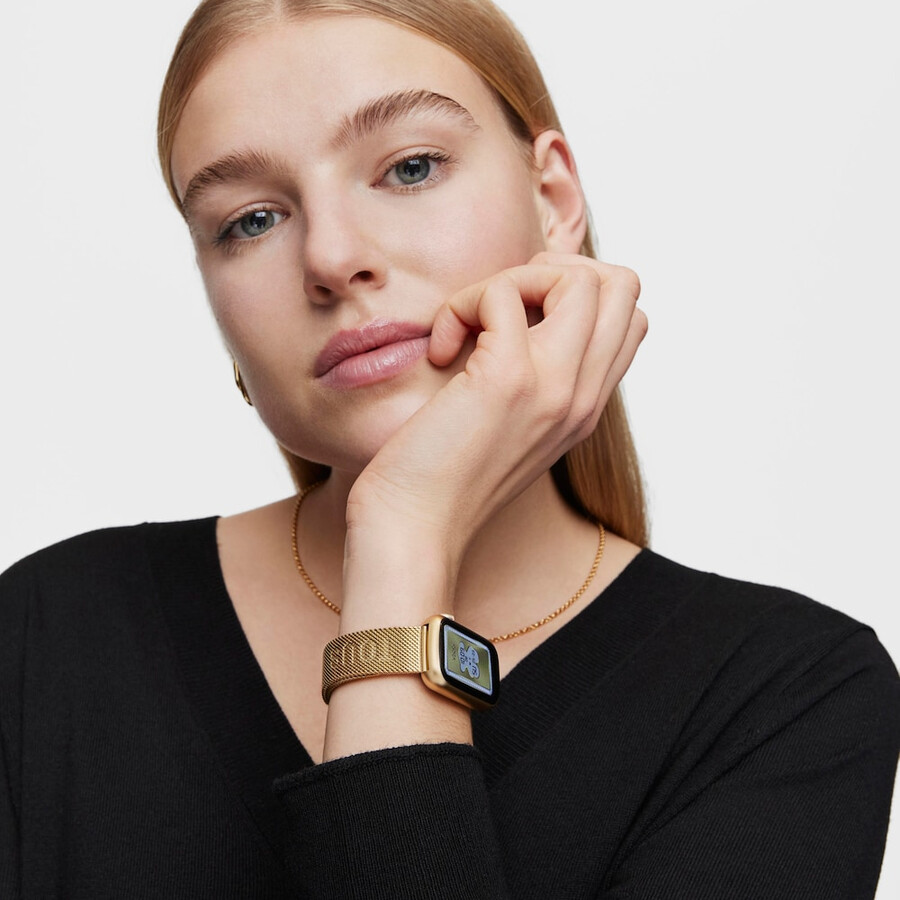 smartwatch con bracciale in acciaio ipg color oro e cassa in alluminio ipg color oro tous t-band mesh