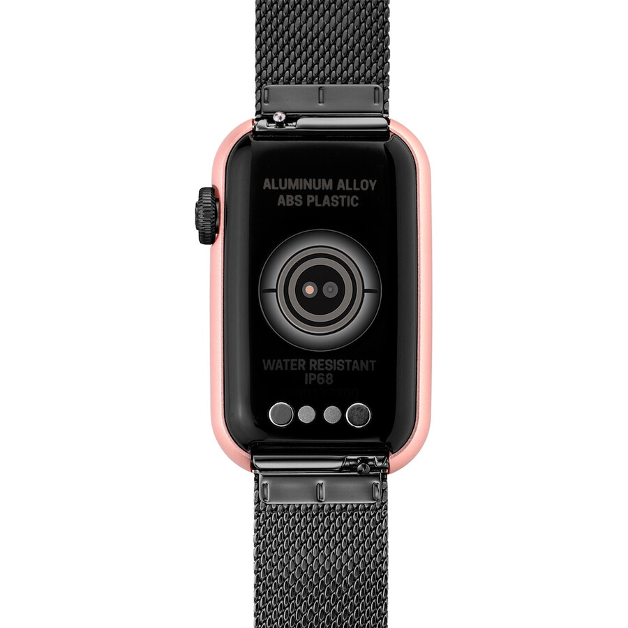 smartwatch con bracciale in acciaio ip grigio e cassa in alluminio in iprg tous t-band mesh color rosa