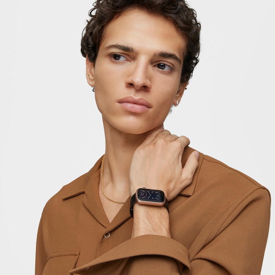 smartwatch con bracciale in acciaio ip grigio e cassa in alluminio in iprg tous t-band mesh color rosa