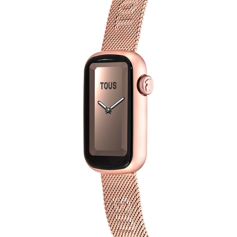 smartwatch tous t-band mesh con bracciale in acciaio iprg color rosa e cassa in alluminio iprg color rosa