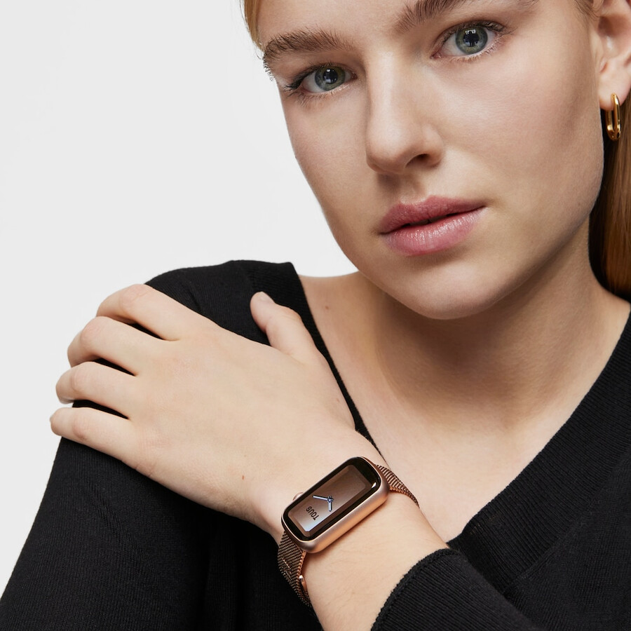 smartwatch tous t-band mesh con bracciale in acciaio iprg color rosa e cassa in alluminio iprg color rosa
