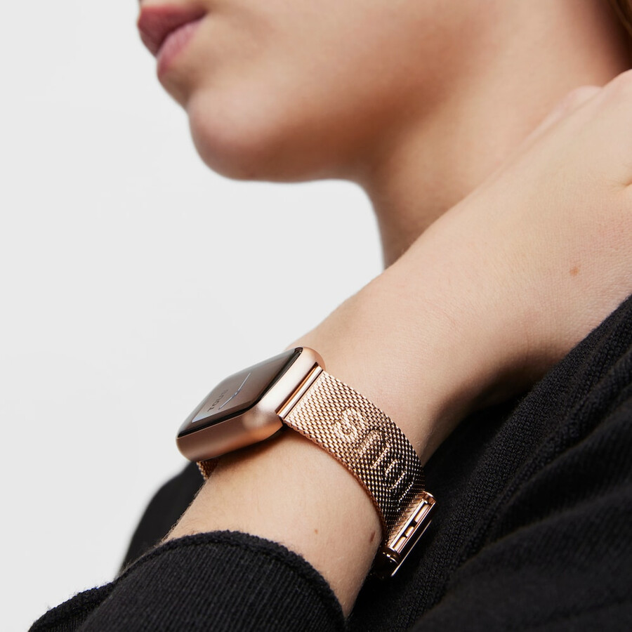 smartwatch tous t-band mesh con bracciale in acciaio iprg color rosa e cassa in alluminio iprg color rosa