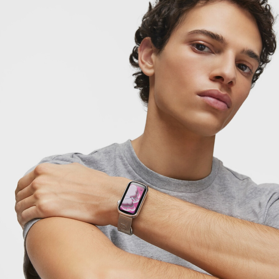 smartwatch con bracciale in acciaio e cassa in alluminio tous tous t-band mesh
