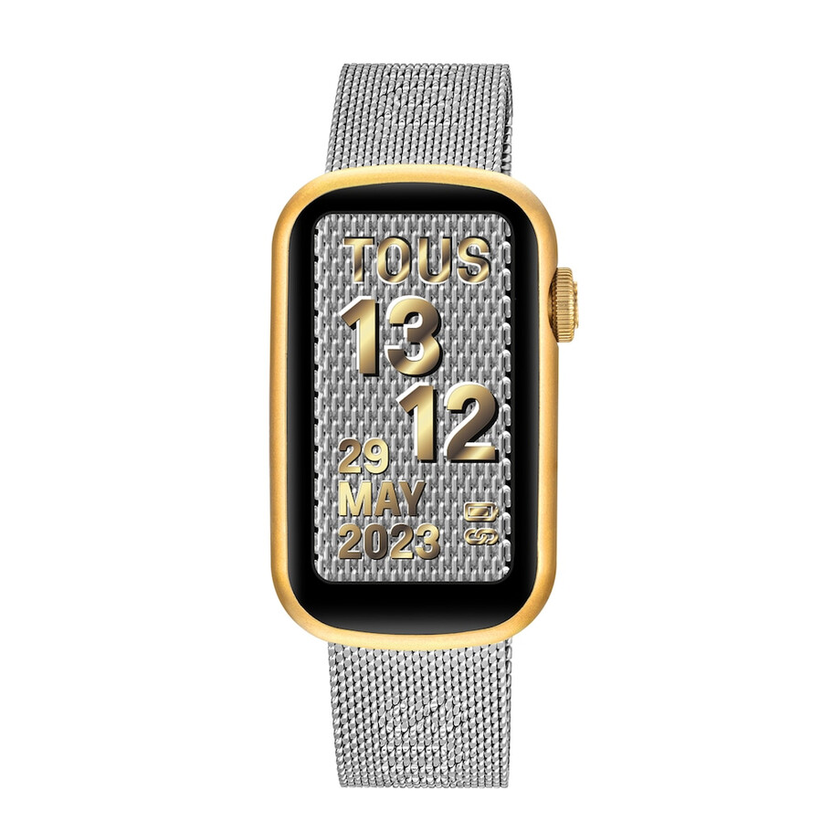smartwatch con bracciale in acciaio e cassa in alluminio color oro ipg tous tous t-band mesh