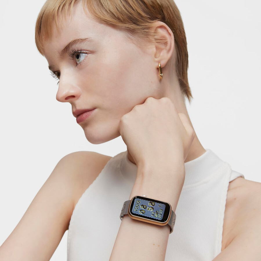 smartwatch con bracciale in acciaio e cassa in alluminio color oro ipg tous tous t-band mesh