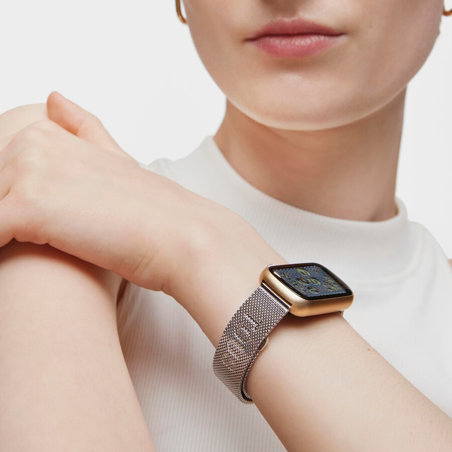 smartwatch con bracciale in acciaio e cassa in alluminio color oro ipg tous tous t-band mesh