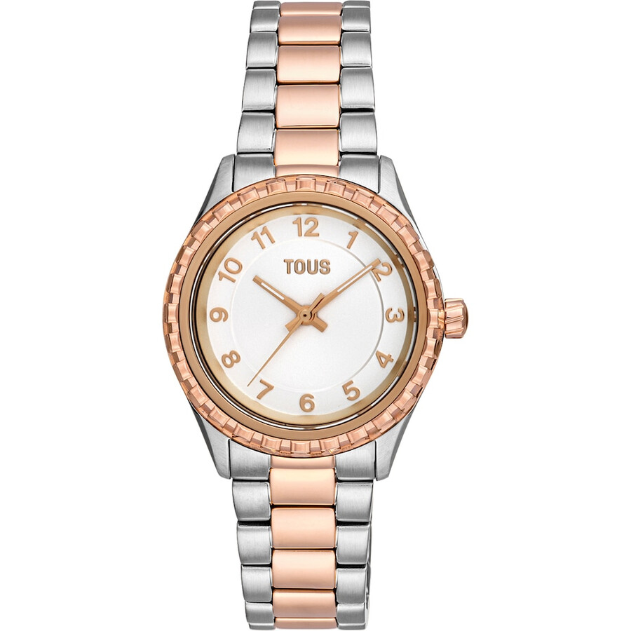 orologio analogico con bracciale in acciaio e acciaio iprg color rosa tous t-bear kdt