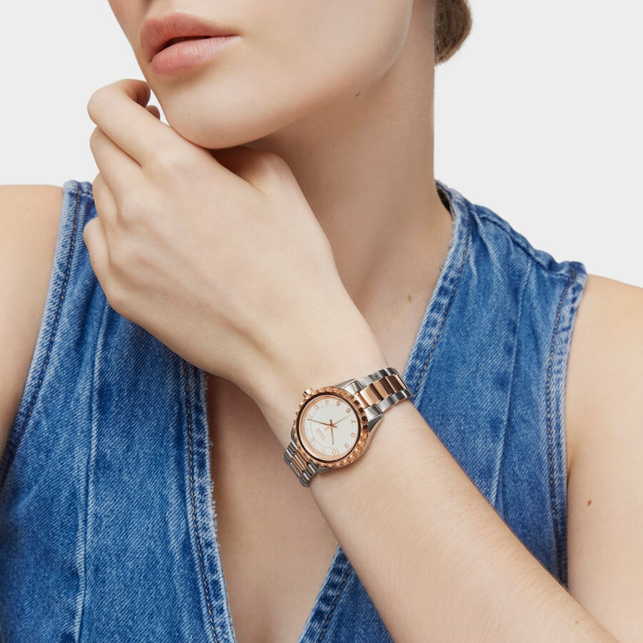 orologio analogico con bracciale in acciaio e acciaio iprg color rosa tous t-bear kdt