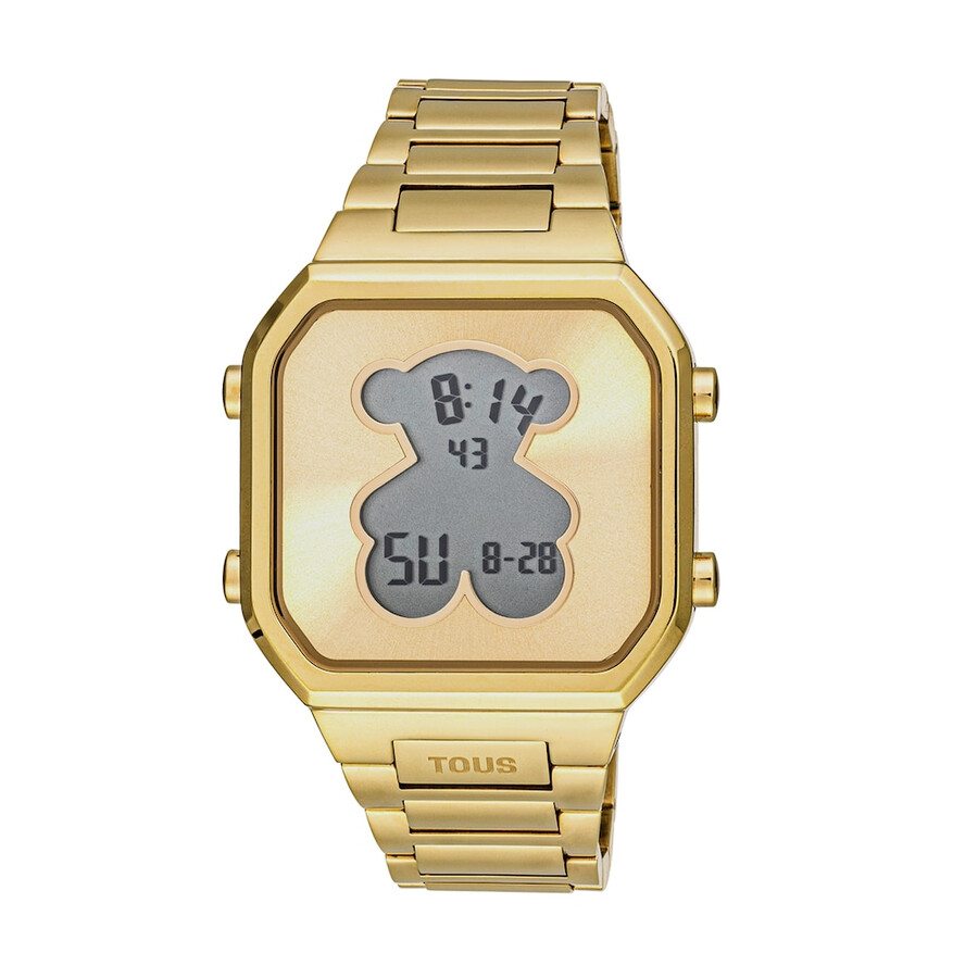 orologio digitale d-bear con bracciale in acciaio ipg color oro