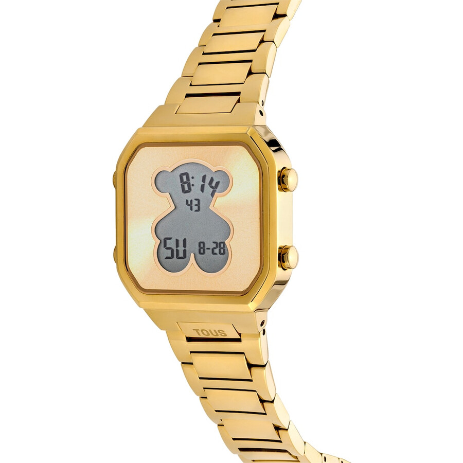 orologio digitale d-bear con bracciale in acciaio ipg color oro