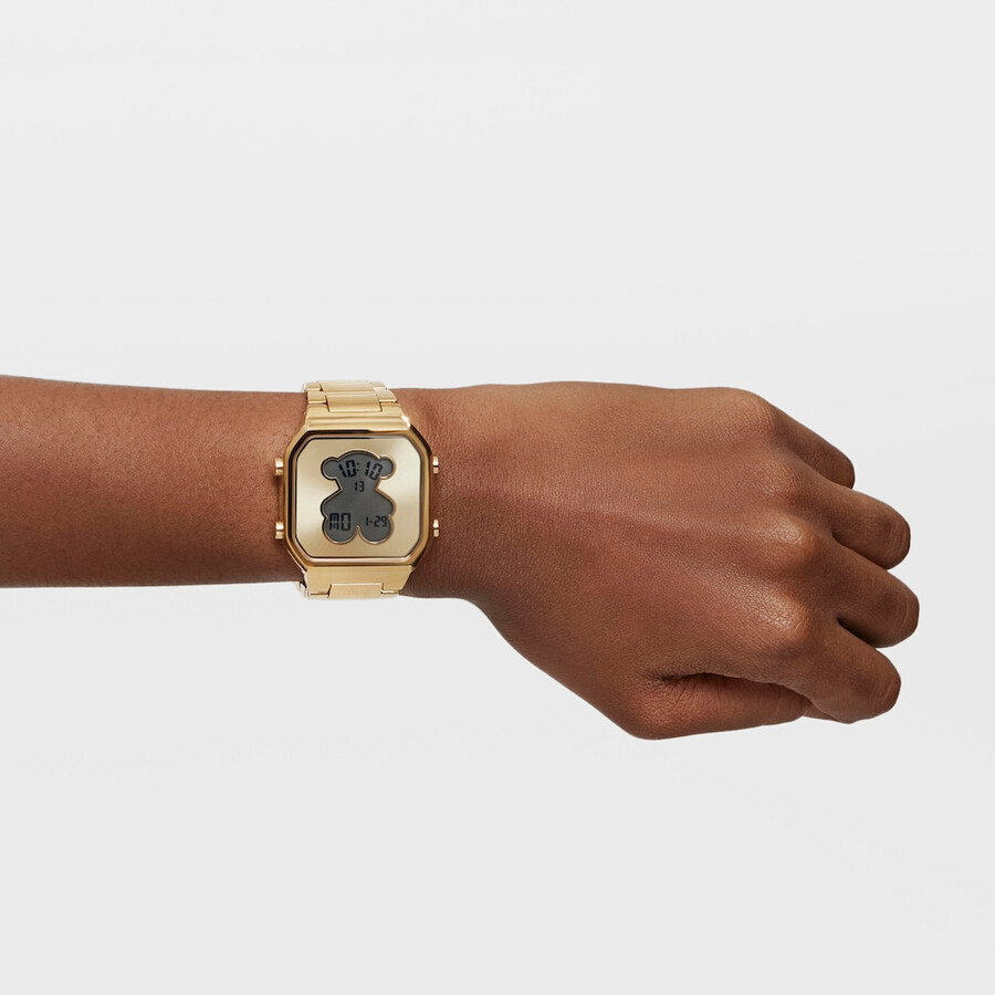 orologio digitale d-bear con bracciale in acciaio ipg color oro
