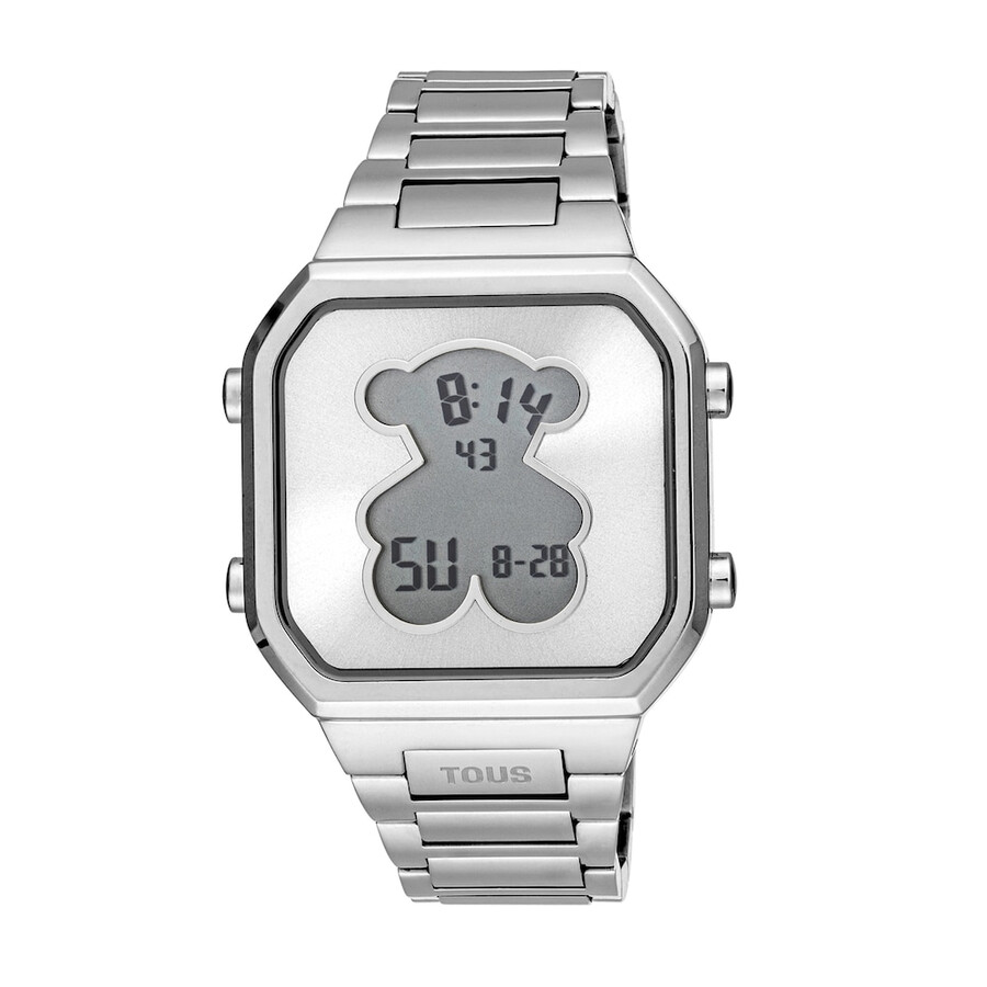 orologio digitale con bracciale in acciaio inossidabile d-bear