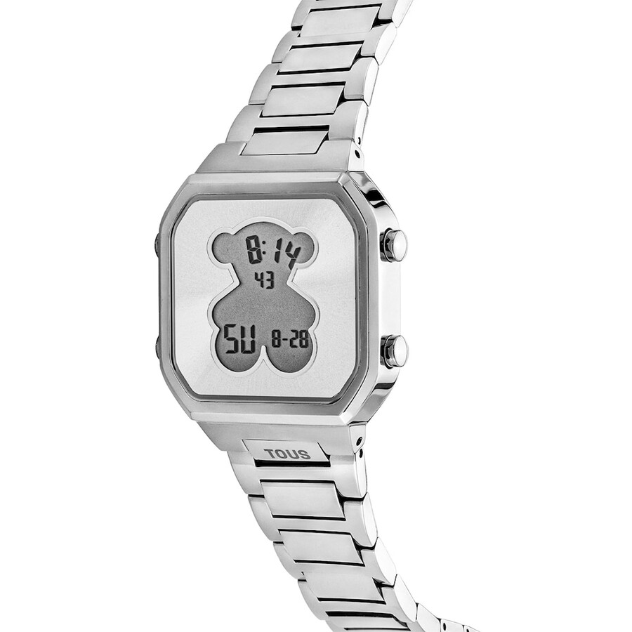 orologio digitale con bracciale in acciaio inossidabile d-bear