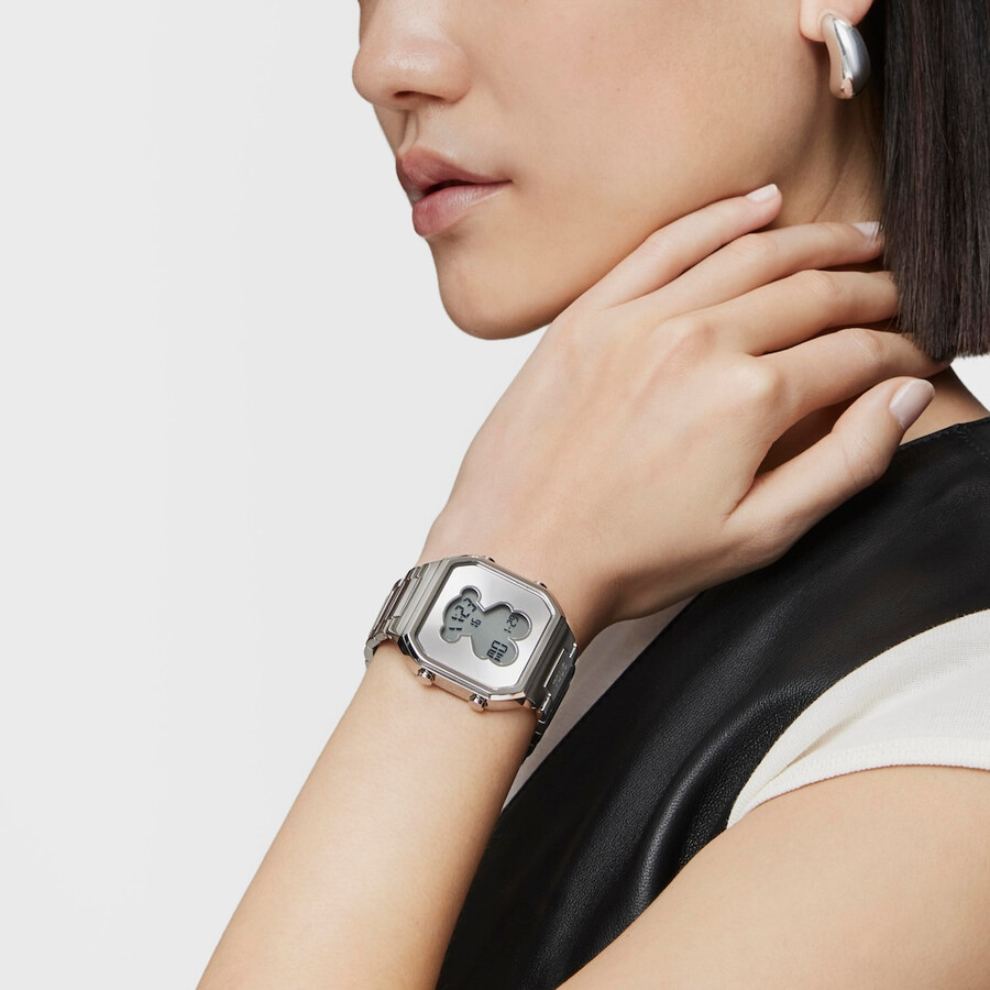 orologio digitale con bracciale in acciaio inossidabile d-bear
