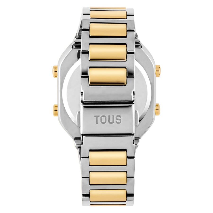 orologio digitale con bracciale in acciaio inossidabile e cassa in acciaio ipg color oro d-bear