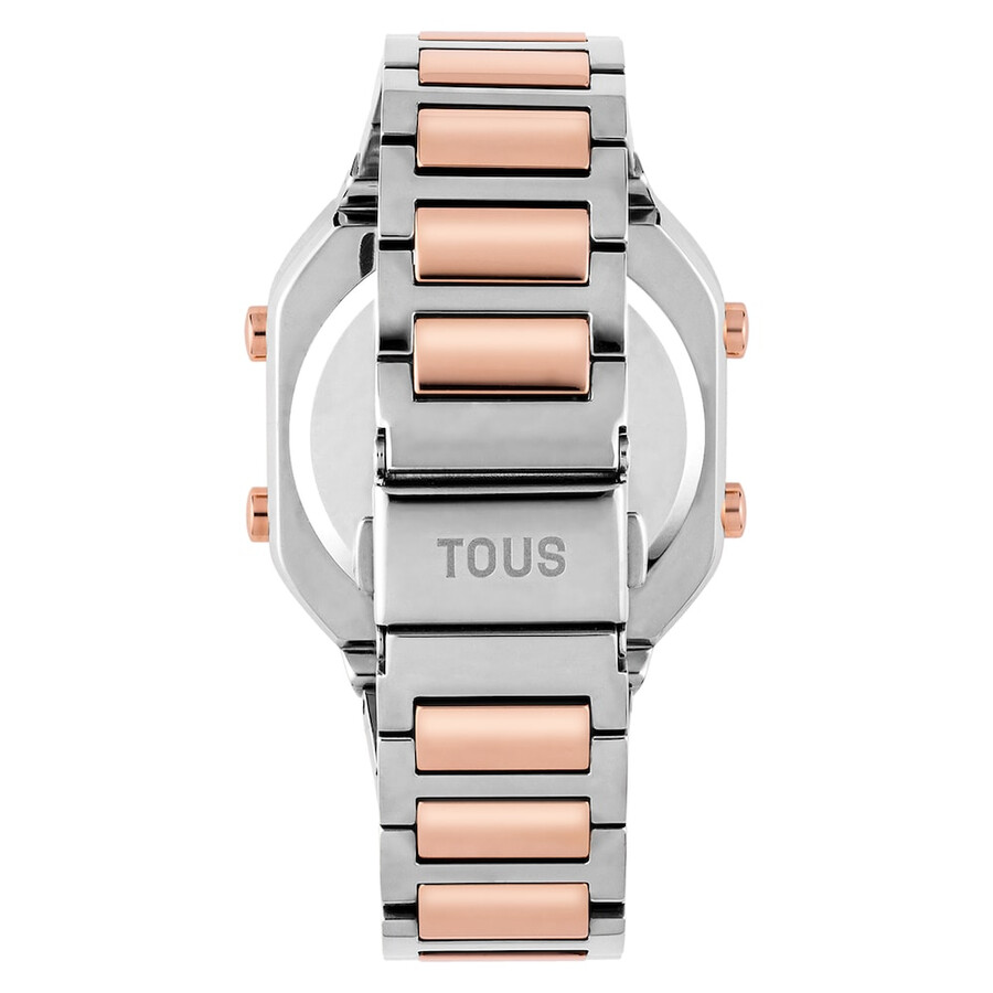 orologio digitale con cinturino in acciaio inossidabile e acciaio iprg color rosa d-bear