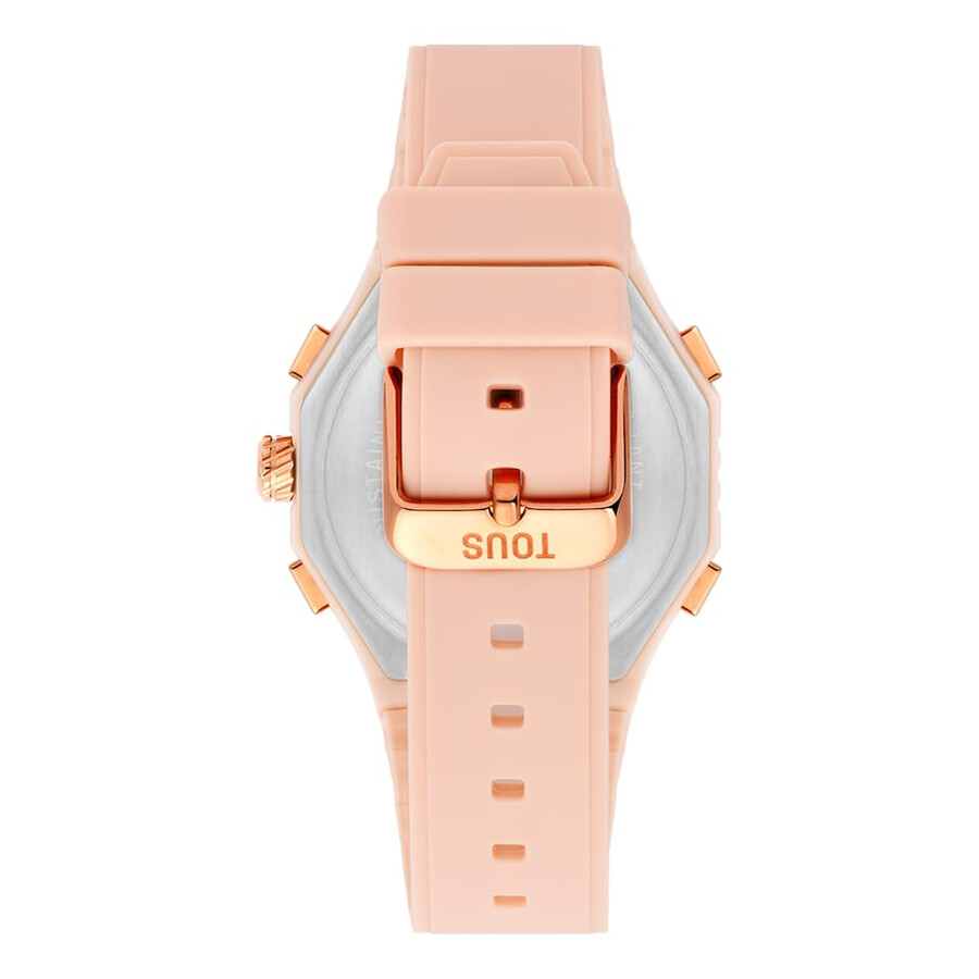 orologio analogicodigitale in acciaio iprg color carne con bracciale in nylon rosa bet
