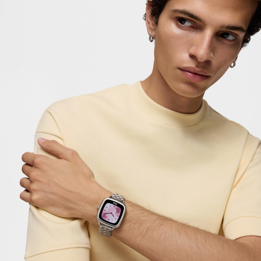 smartwatch con bracciale in acciaio d-connect