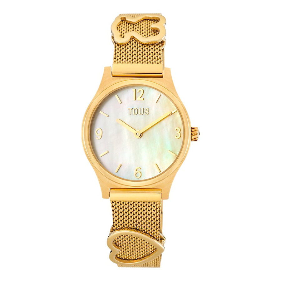 orologio analogico con bracciale in acciaio ipg color oro e quadrante in madreperla epic icon mesh