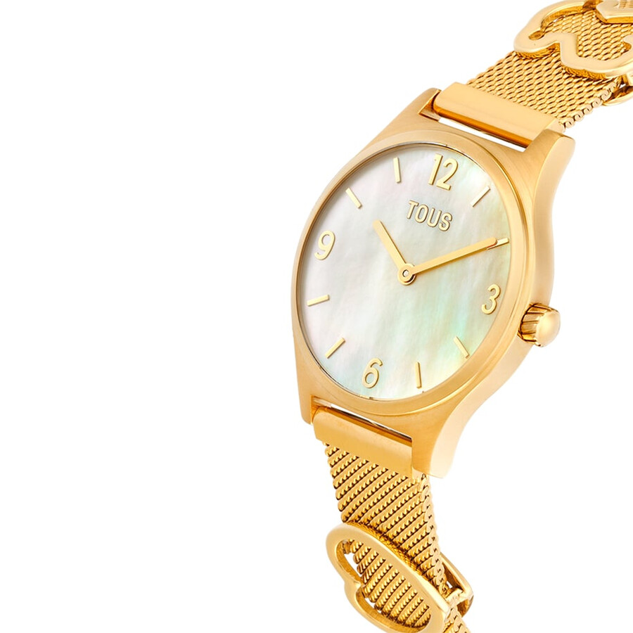 orologio analogico con bracciale in acciaio ipg color oro e quadrante in madreperla epic icon mesh