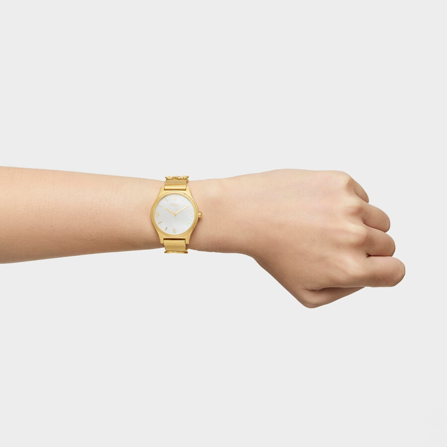 orologio analogico con bracciale in acciaio ipg color oro e quadrante in madreperla epic icon mesh