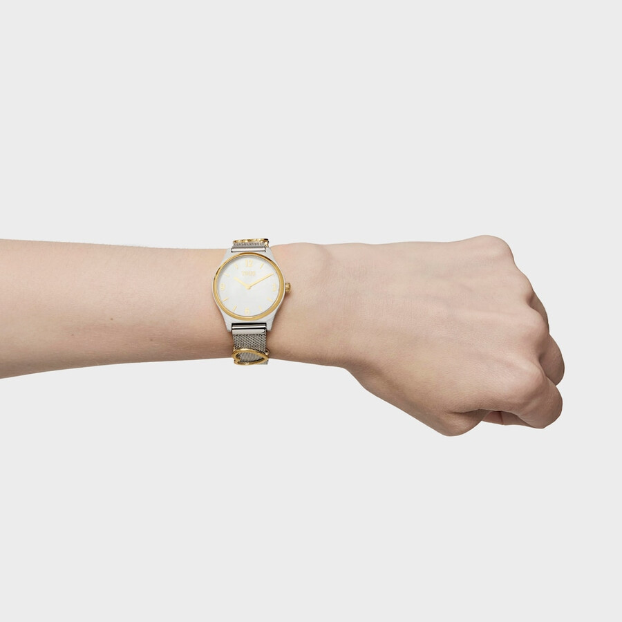 orologio analogico con cinturino in acciaio inossidabile e acciaio ipg color oro epic icon mesh