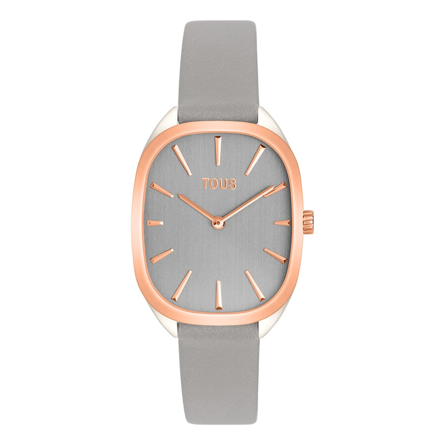 orologio analogico in acciaio ipg rosa con cinturino in pelle grigia heritage