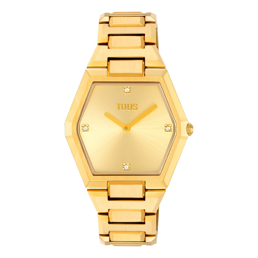 orologio analogico con bracciale in acciaio ipg color oro karat