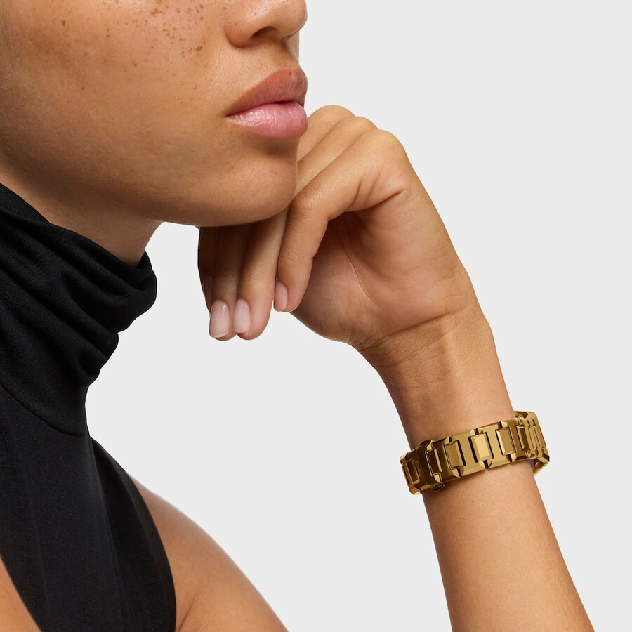 orologio analogico con bracciale in acciaio ipg color oro karat