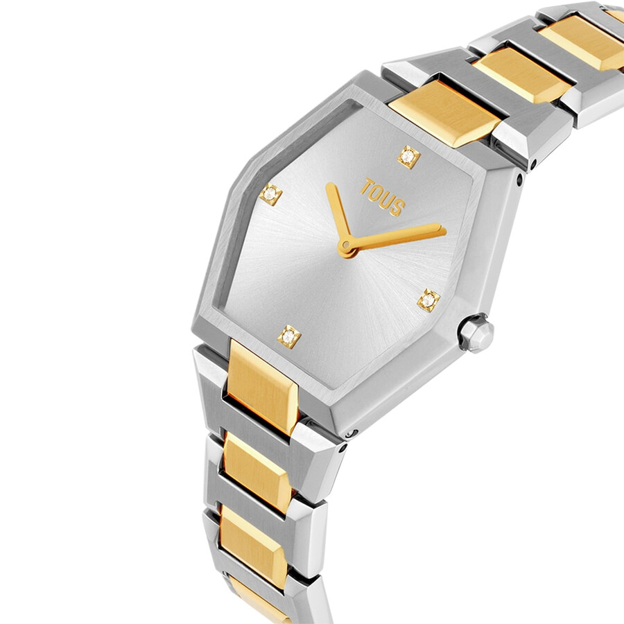 orologio digitale con bracciale in acciaio inossidabile e acciaio ipg color oro karat
