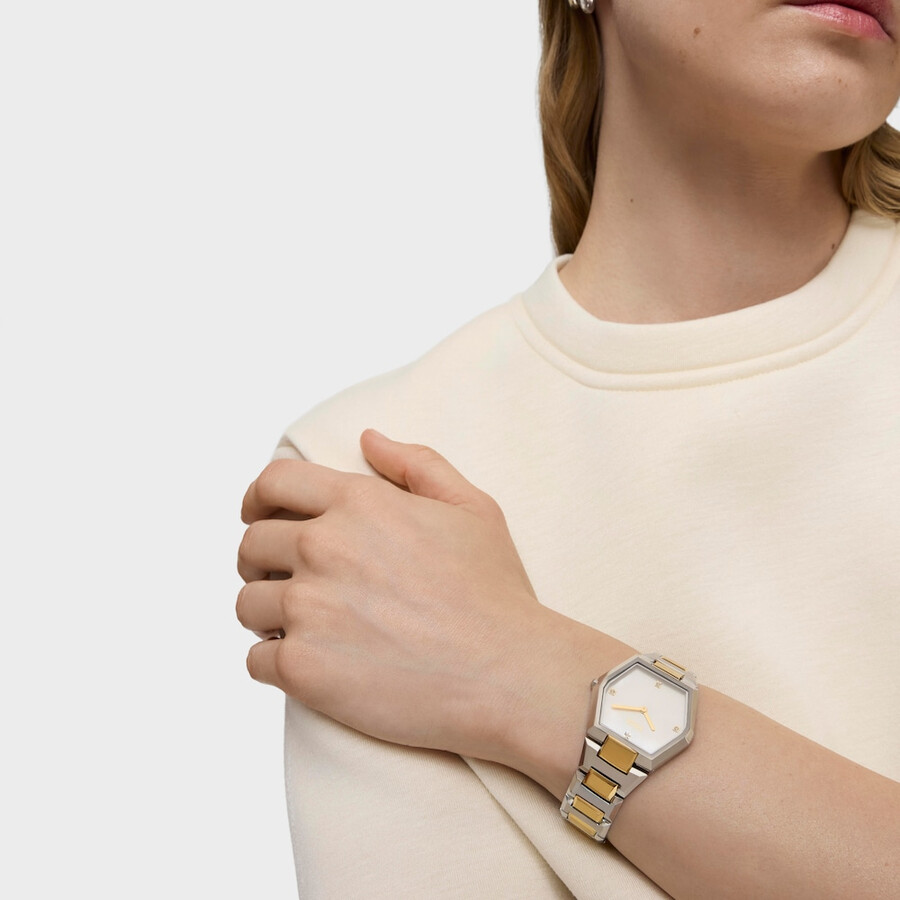 orologio digitale con bracciale in acciaio inossidabile e acciaio ipg color oro karat