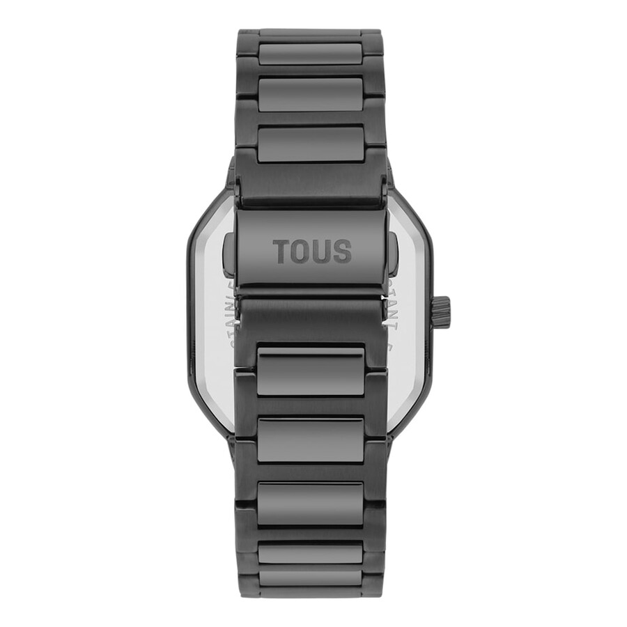 orologio analogico con bracciale in acciaio ip nero lit