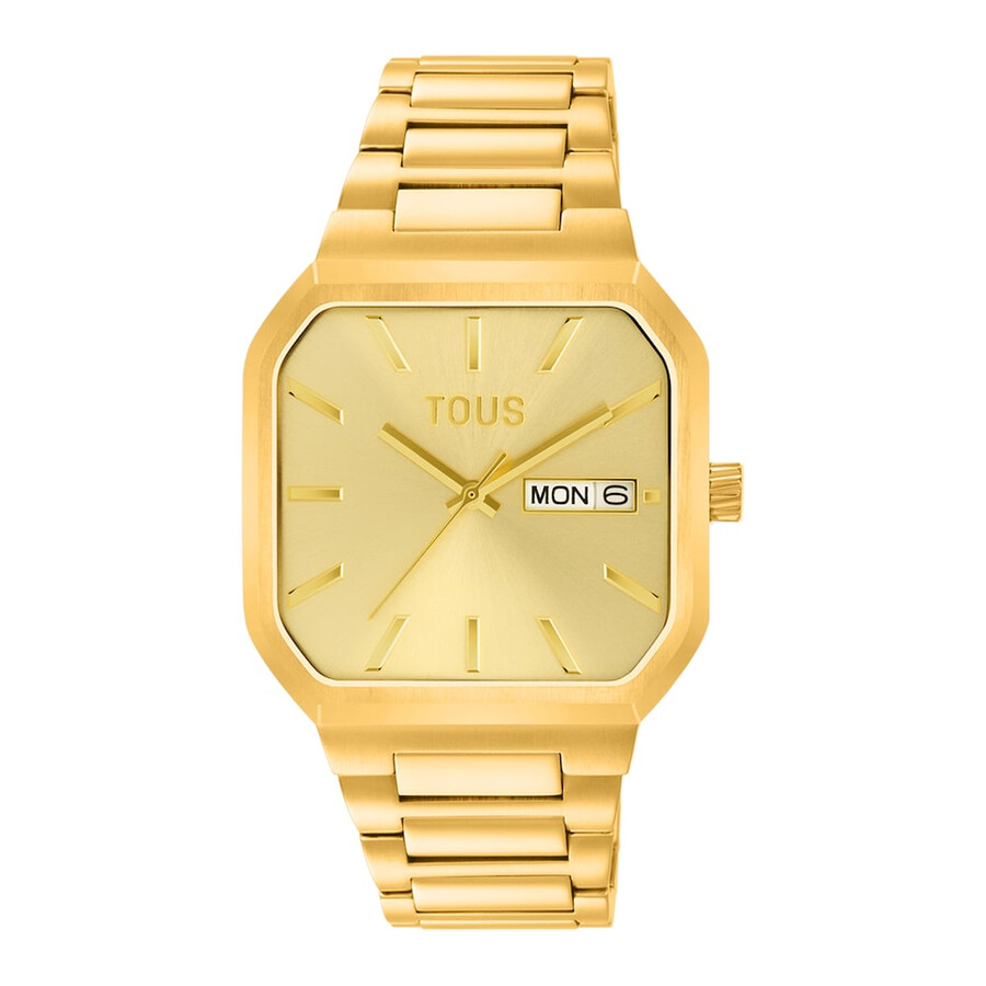 orologio analogico con bracciale in acciaio ipg color oro lit