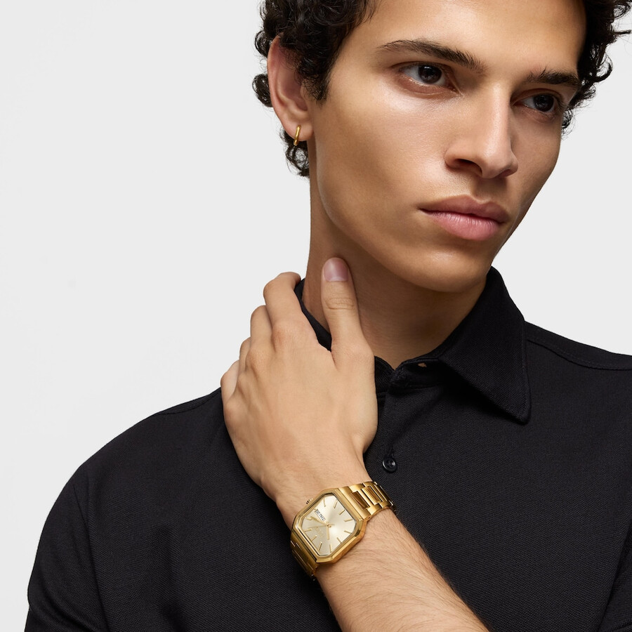 orologio analogico con bracciale in acciaio ipg color oro lit