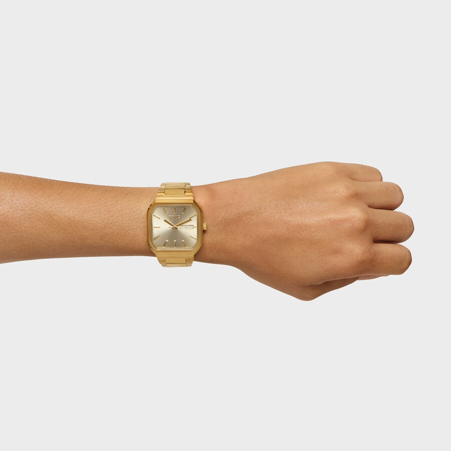 orologio analogico con bracciale in acciaio ipg color oro lit
