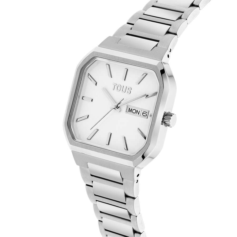 orologio analogico con bracciale in alluminio illuminato
