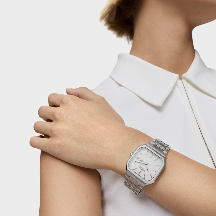 orologio analogico con bracciale in alluminio illuminato