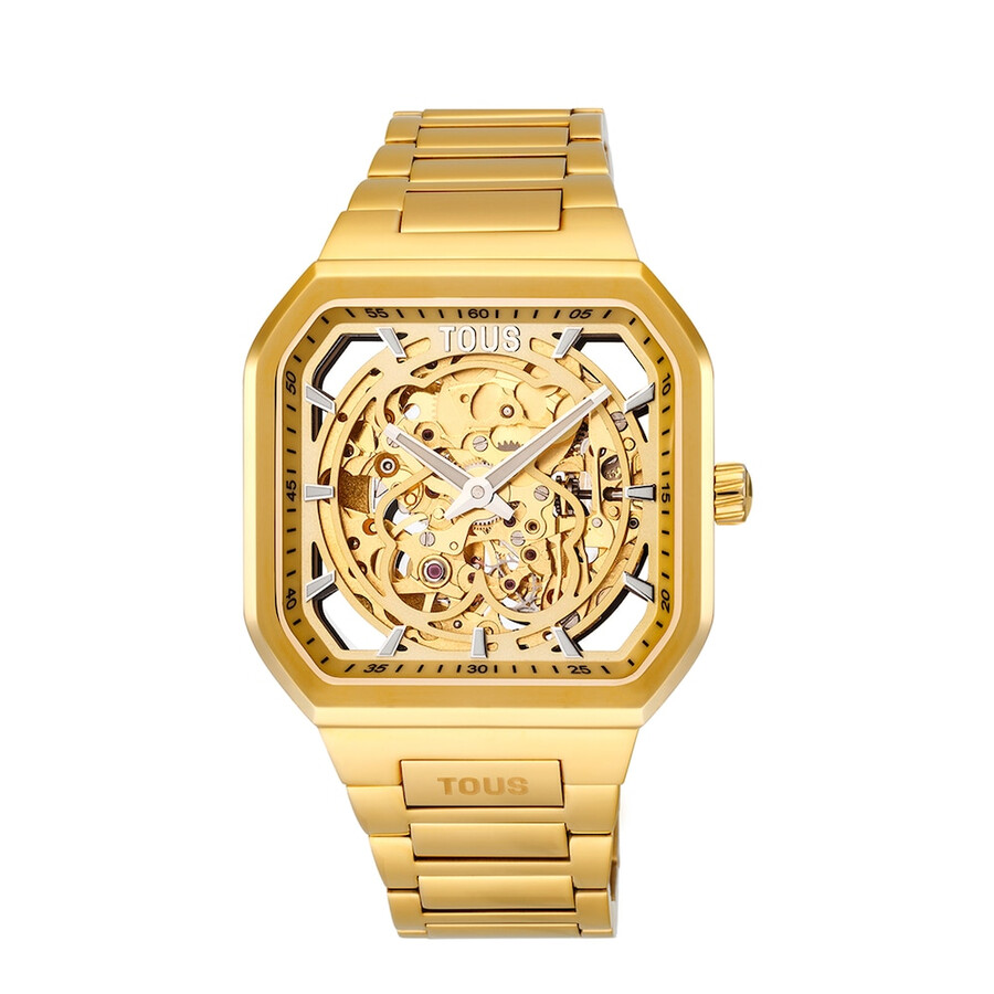 orologio analogico con bracciale in acciaio ipg color oro d-bear now
