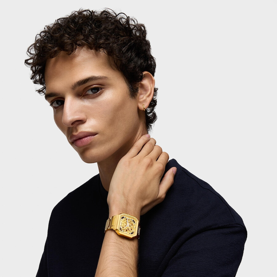 orologio analogico con bracciale in acciaio ipg color oro d-bear now