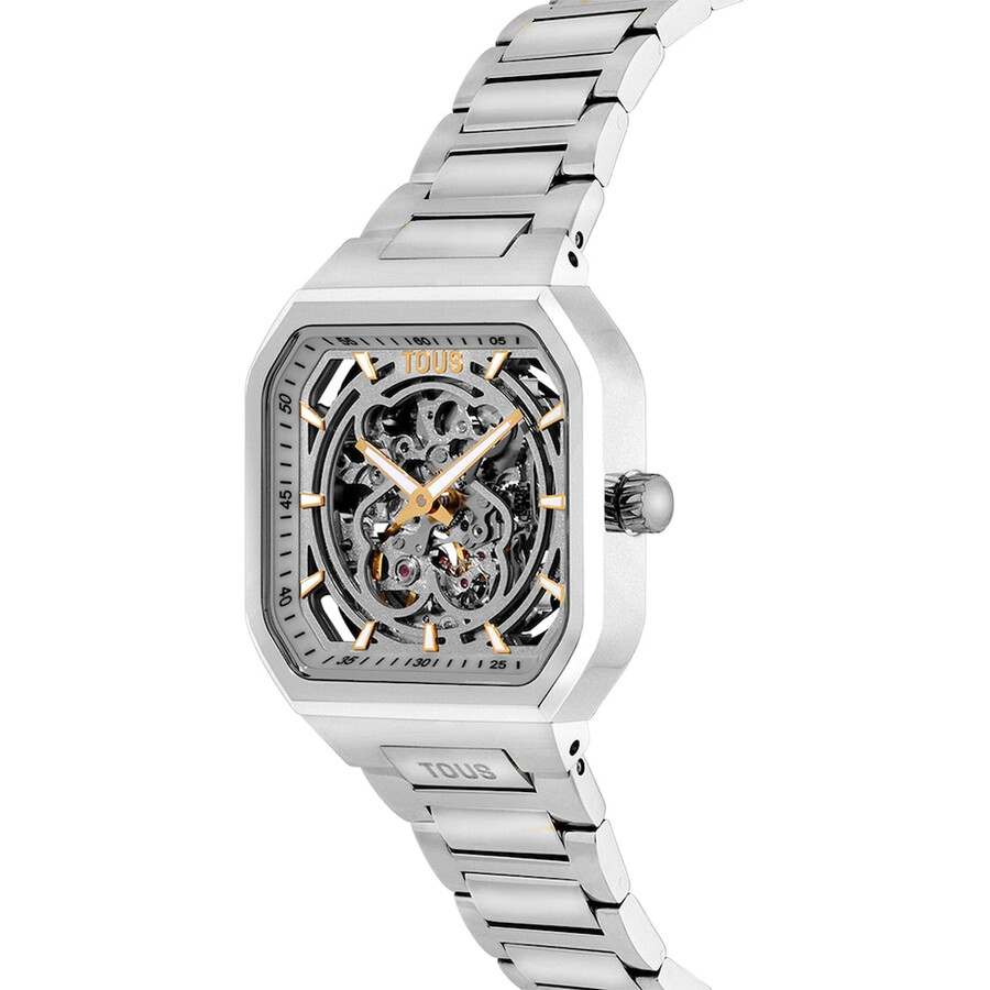 orologio analogico automatico con bracciale in acciaio d-bear now