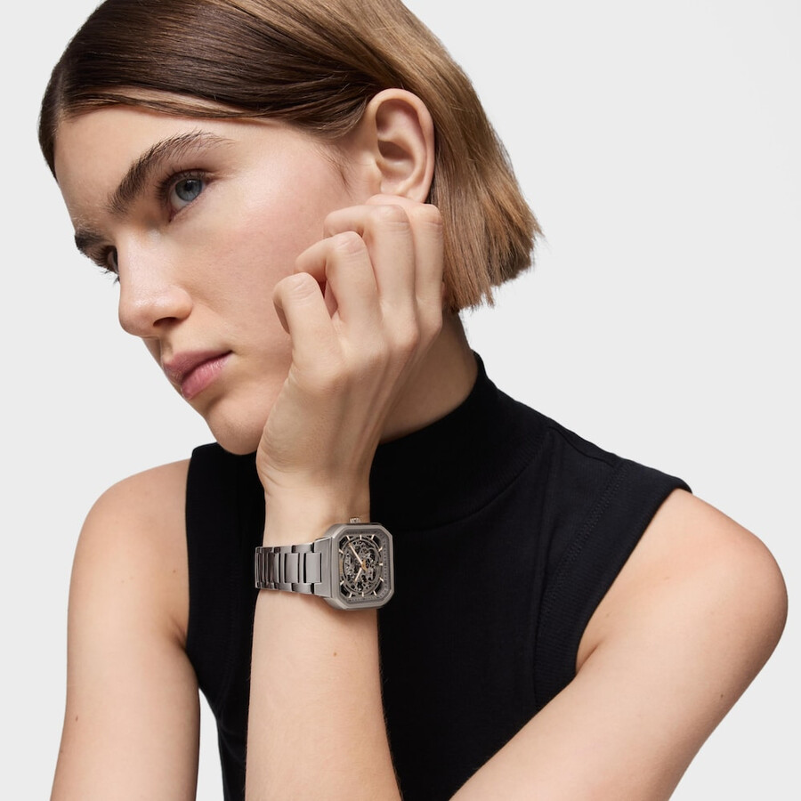 orologio analogico automatico con bracciale in acciaio d-bear now