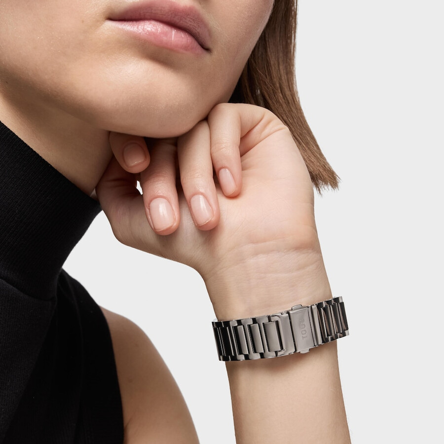 orologio analogico automatico con bracciale in acciaio d-bear now