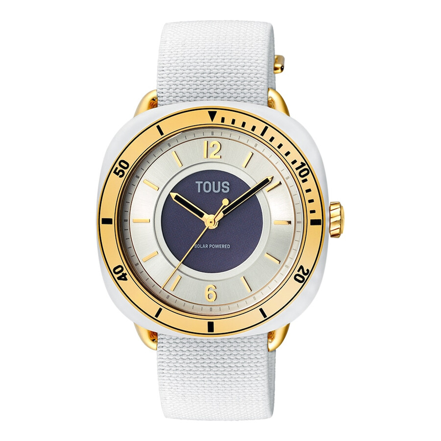 orologio analogico in acciaio ipg color oro con cinturino elastico bianco osier